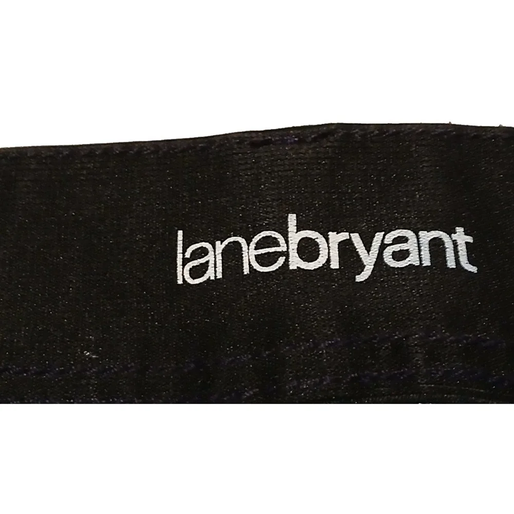 Lane Bryant Denim Skirt Womens 26 Plus Dark Wash Button Front Stretch Jean Skirt